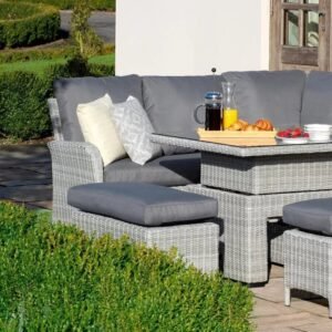 Alternative view of Ascot Square Rattan Corner Dining Set With Rising Table & Weatherproof Cushions