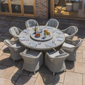 Oxford 8 Seat Round Dining Set - Ceramic Glass