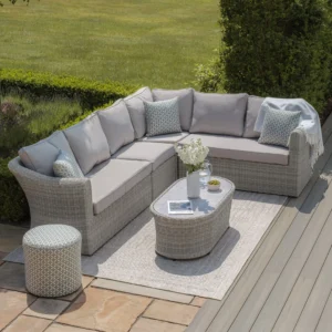 Alternative view of Oxford Large Rattan Corner Sofa Set with Armchair - Ceramic Glass