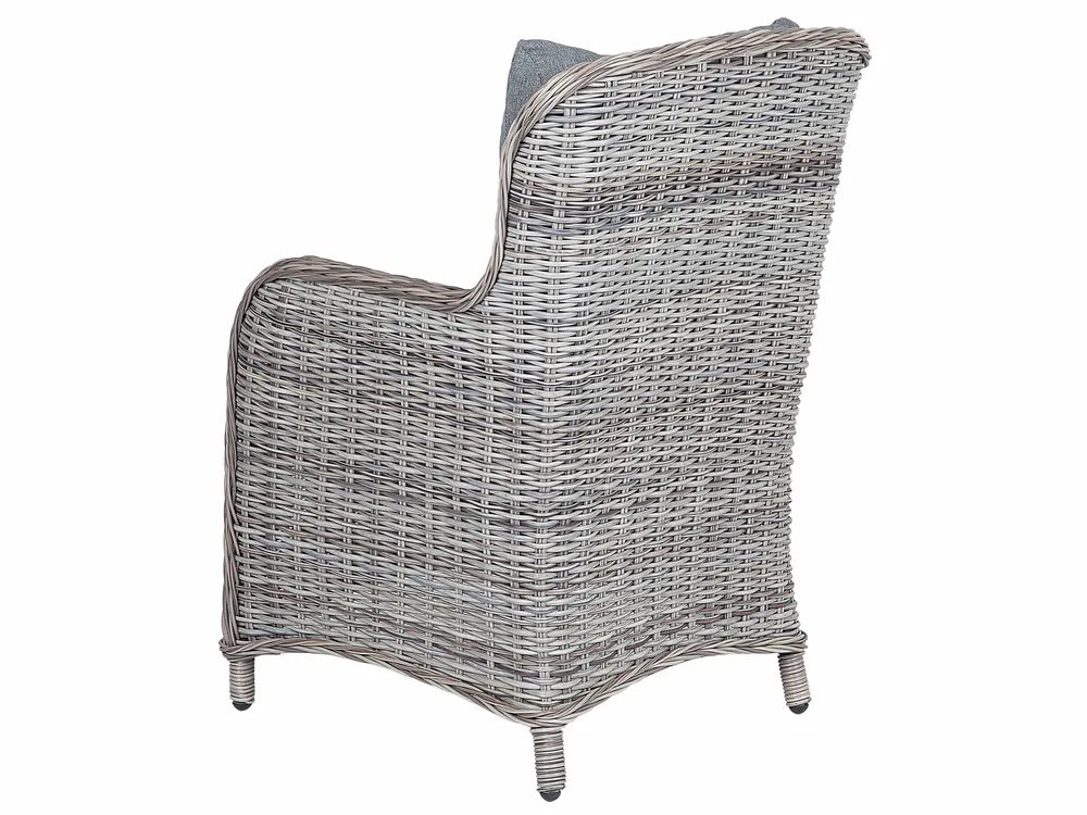 A Garden Dining Set 6 Seater CASCAIS with Cushions PE Rattan Grey - Image 17