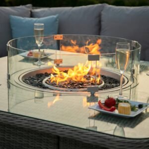 Alternative view of A Oxford Deluxe Large Rattan Corner Dining Set with Firepit